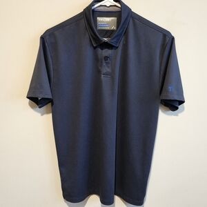 Twillory Athleisure Polo Shirt - Navy Blue Polka Dot - Size Small